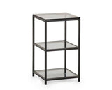 Corbin Tall Narrow Side Table- Smoked Glass