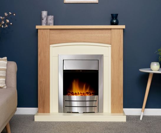 Chandler in Oak & Cream with Colorado Brushed Steel