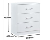 Highbury 3 Drawer Chest - White