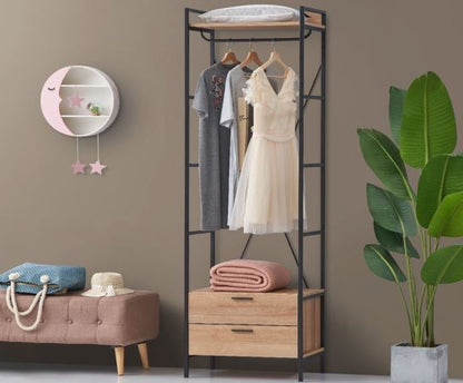 Cohen 2 Drawer Open Wardrobe- Riveria Oak