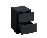 Oakley 2 Drawer Bedside- Black