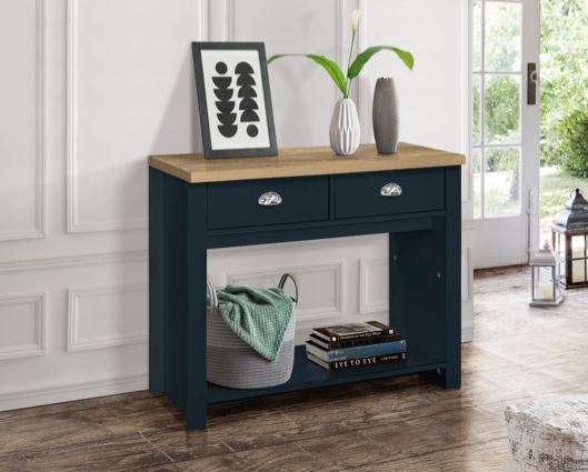 Harper 2 Drawer Console Table - Navy
