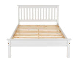 Monaco Low Foot End Double Bed - White