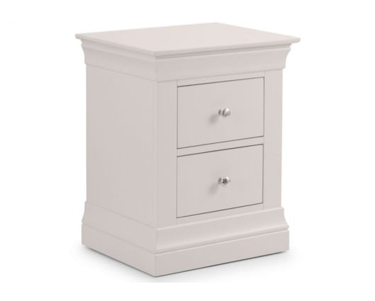 Clementine 2 Drawer Bedside- Light Grey