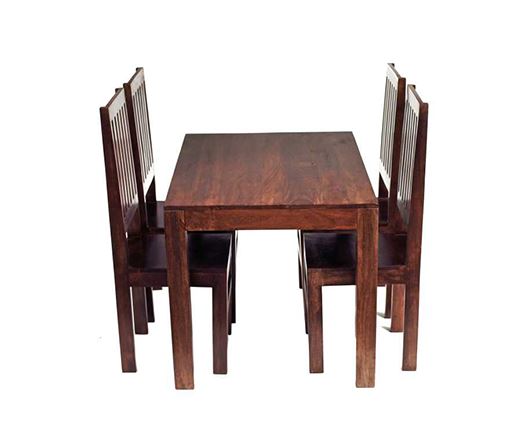 Tyler Dark Mango 4 FT Dining Set with Wooden Chairs
