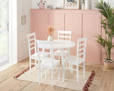 Pagan Dining Table & 4 Ladder Chairs- White