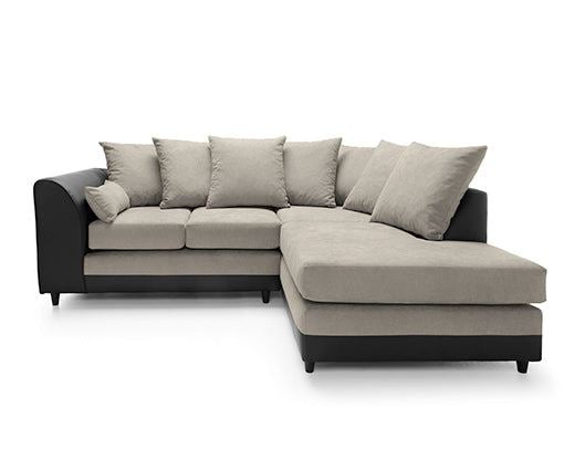 Dan Right Hand Facing Corner Sofa - Brown & Beige