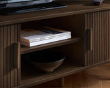 Axel Fluted Small TV Unit - Walnut