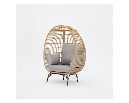 Antalya Natural Egg Chair L. Grey Cushion+ Cover