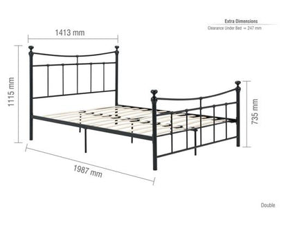 Emily Double Bed - Black