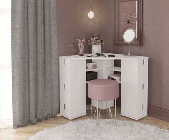 Opal Corner Dressing Table With Storage