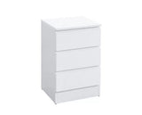 Oakley 3 Drawer Bedside- White
