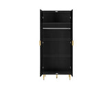 Zara 2 Door Fluted Wardrobe - Black