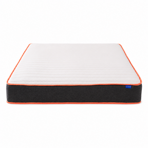 4ft 6 inches pocket sprung mattress in white with black edges and a red outline.