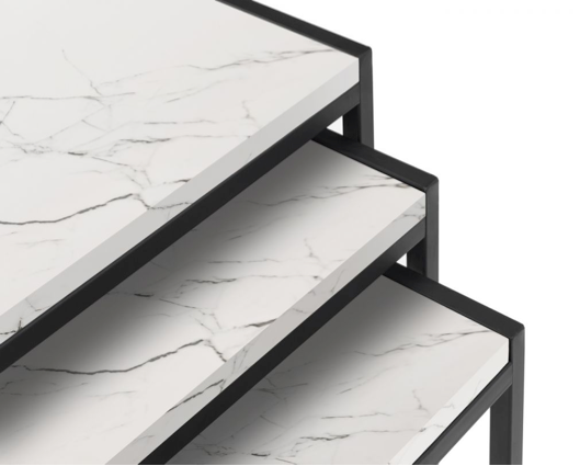 Heeze Nest of Tables-White Marble