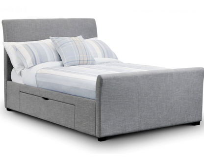 Caprice King Bed With 2 Underbed Storage Drawers - Light Grey