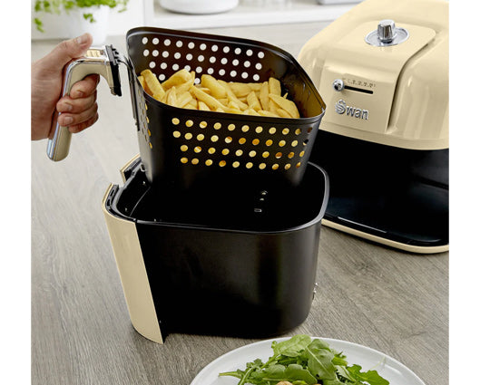 Swan 6L Retro Manual Air Fryer Cream