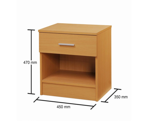 Original Nightstand with 1 Drawer-Beech