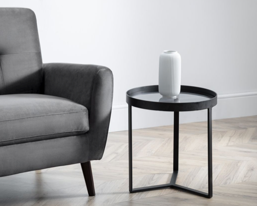 Laney Lamp Table-Smoked Glass