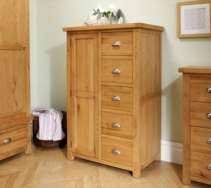 Winona 1 Door 5 Drawer Wardrobe - Oak