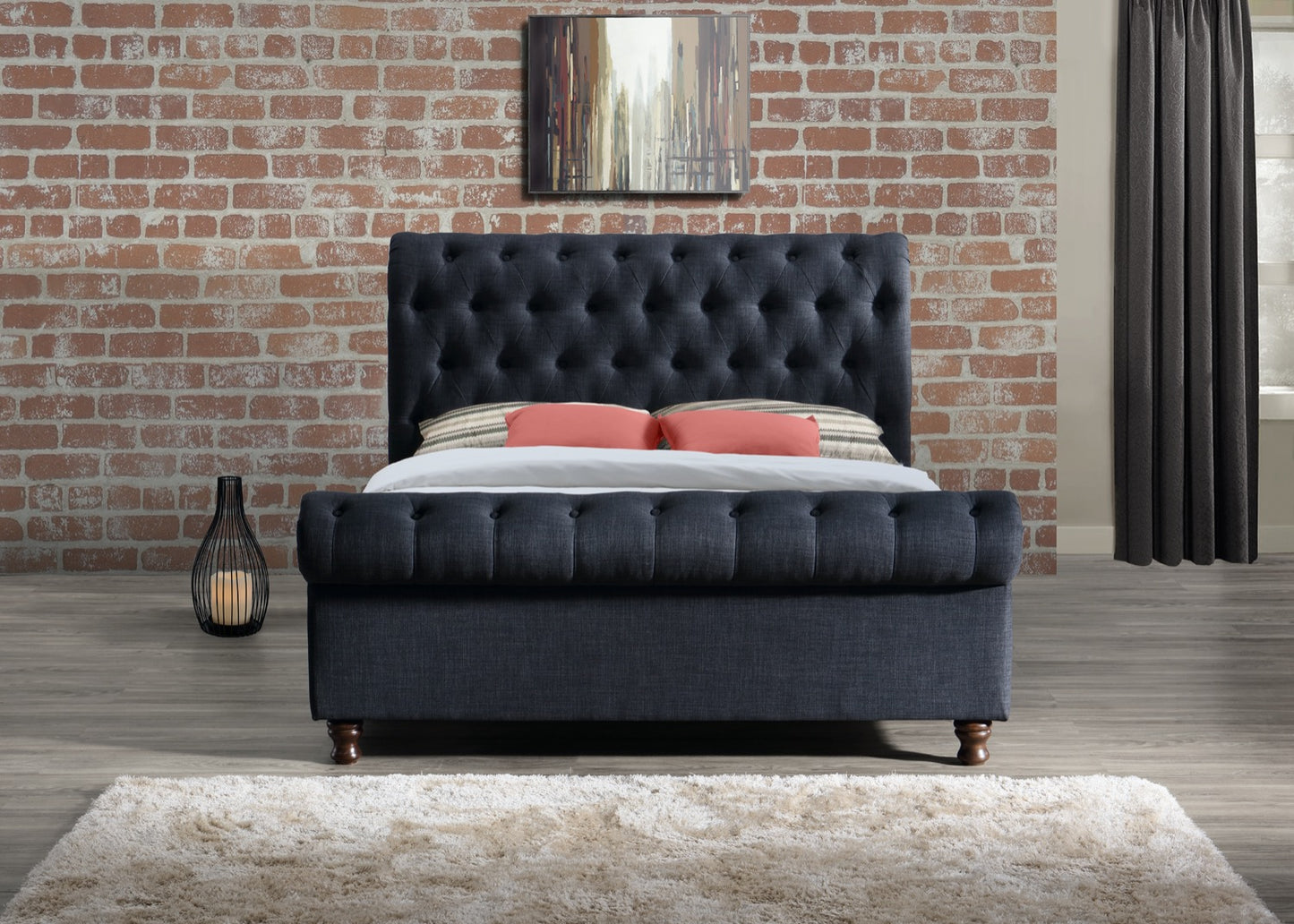 Charlton Bed Super King - Charcoal