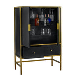 Maleia Drinks Cabinet Black