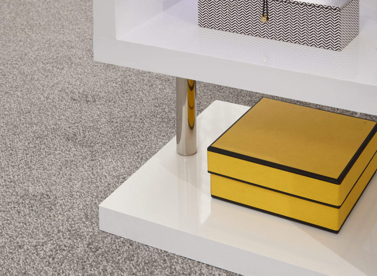 Arctic High Gloss LED Side Table-White