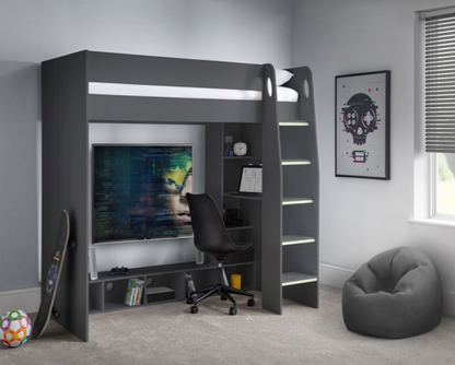 Neillson Gaming Bed With Desk- Anthracite