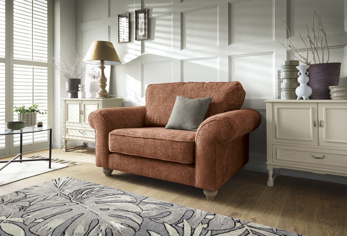 Iris Love Seat - Burnt Orange