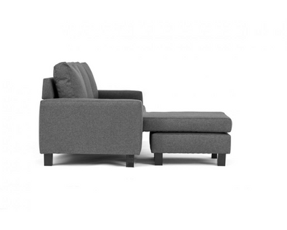 Cora Left Hand Facing Corner Sofa - Dark Grey