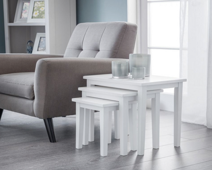 Clara Nest of Tables-Pure White Finish