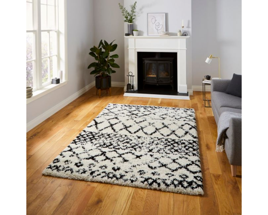 Scarlett White/Black - 160cm x 220cm