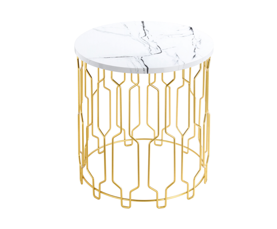 Gaia End Table- White Marble