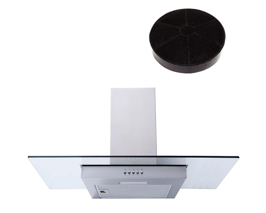 SIA FL90SS 90cm Flat Glass Chimney Cooker Hood Extractor Fan Steel