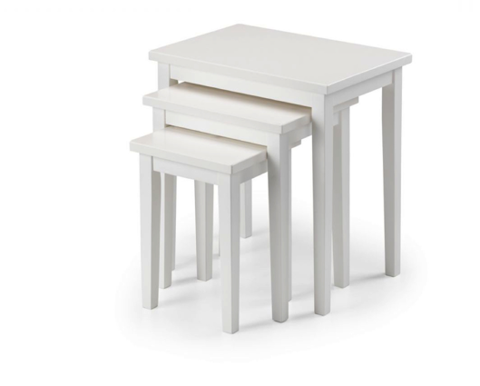 Clara Nest of Tables-Pure White Finish