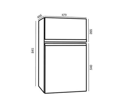 SIA UFF01BL 88L Under Counter 2 Door Fridge Freezer Black 