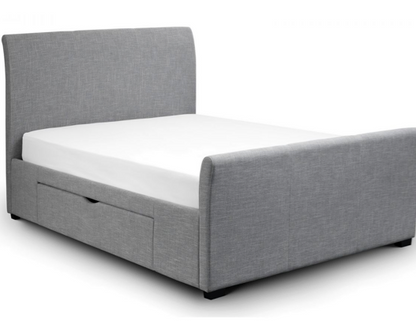 Caprice King Bed With 2 Underbed Storage Drawers - Light Grey