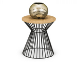 Round Wire Lamp Table - Oak