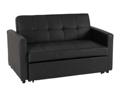 Atlas Sofa Bed - Black Faux Leather
