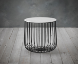 Emberley Small Cage Table- Black & Marble