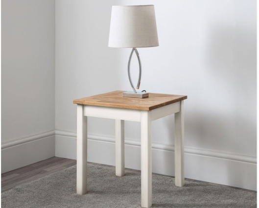 Cacey Lamp Table-White & Oak