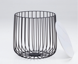 Emberley Small Cage Table- Black & Marble