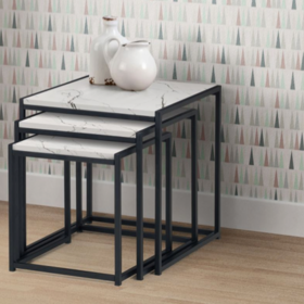 Heeze Nest of Tables-White Marble