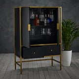 Maleia Drinks Cabinet Black