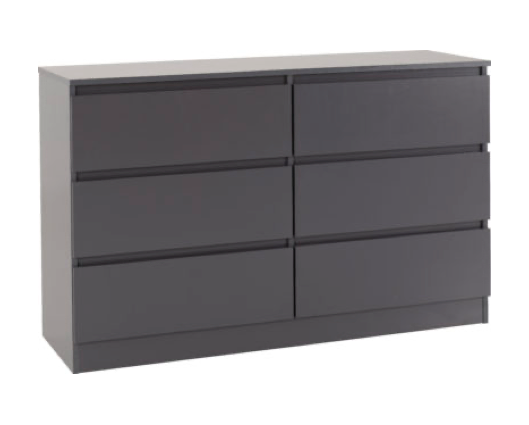 Marcus 6 Drawer Chest - Grey