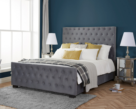 Esmeralda King Bed - Grey