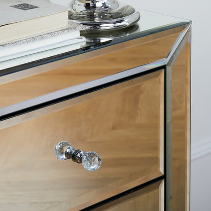 Paolo 2 Drawer Bedside Table - Mirrored