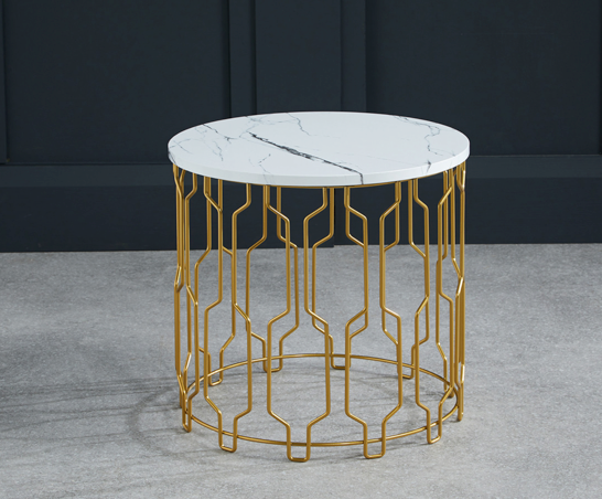 Gaia End Table- White Marble