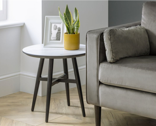 Finza Marble Effect Lamp Table